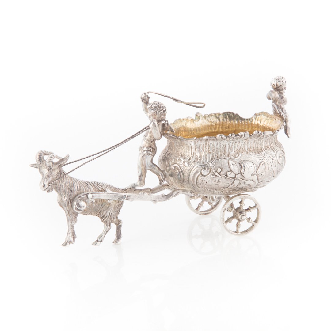 German silver figural "Putto Chariot" salt (1 of 3)