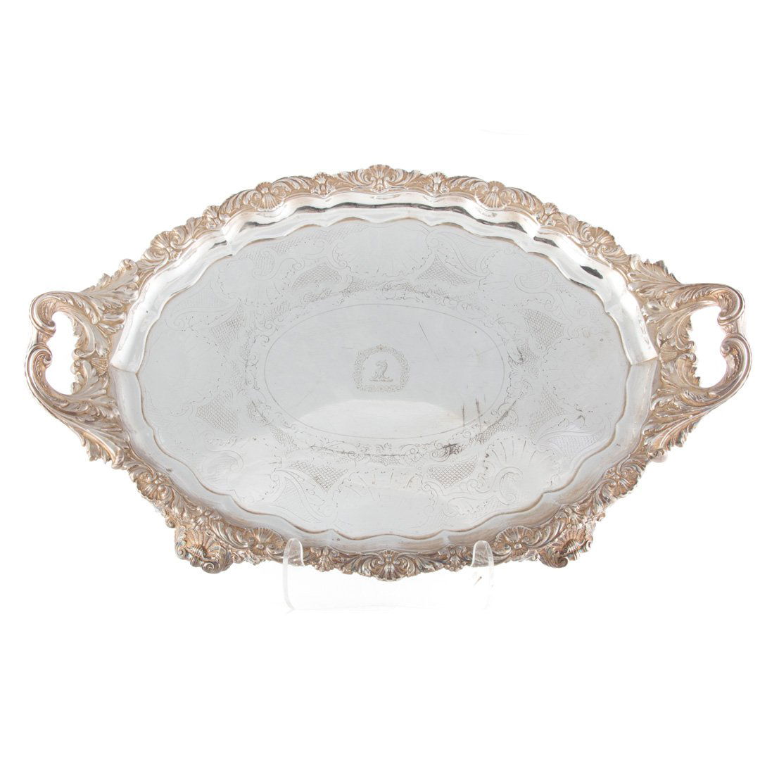 George IV sterling silver oval tray circa 1820 (1 of 6)