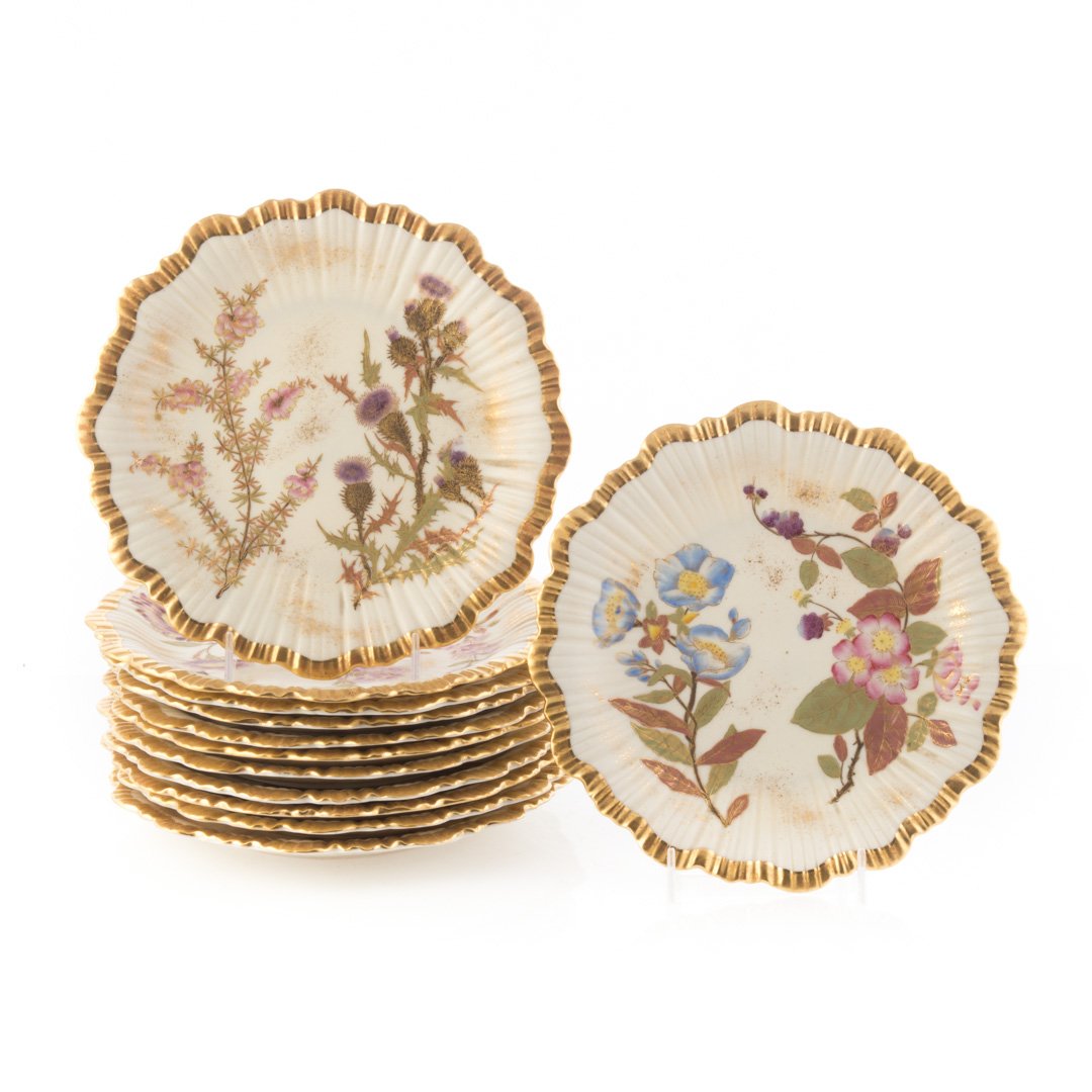 12 Royal Worcester Art Nouveau china plates (1 of 2)