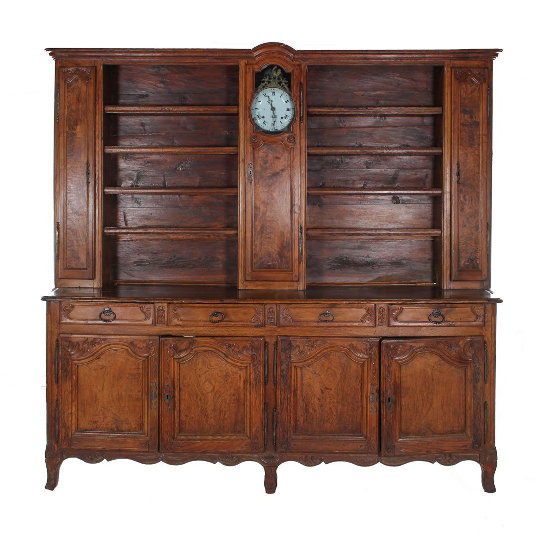 Louis XVI walnut vesalier with Mobilier clock (1 of 3)