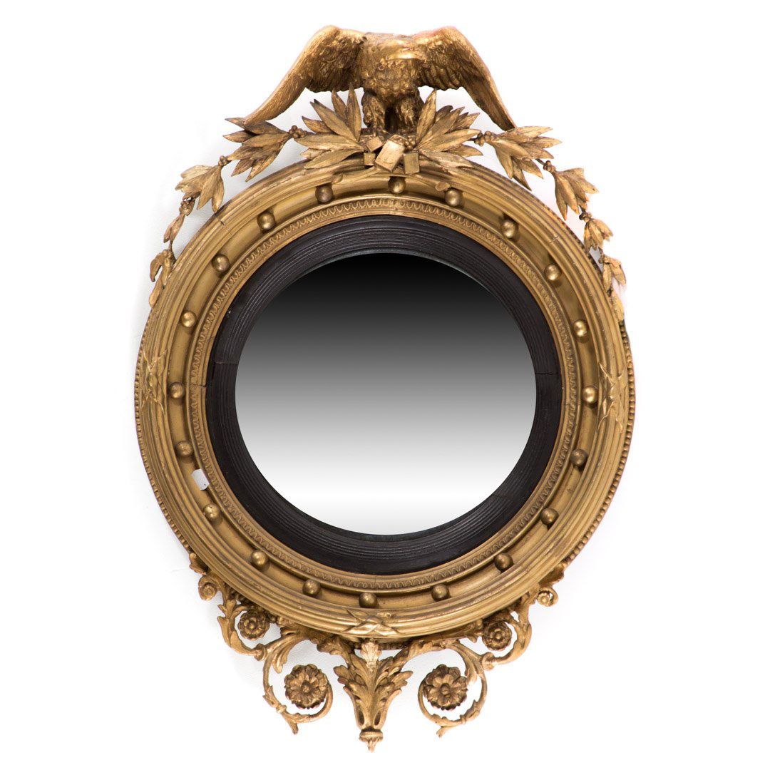 Regency giltwood convex mirror (1 of 3)