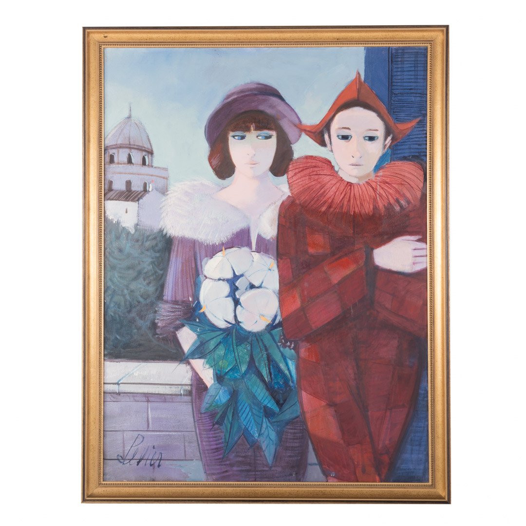 Charles Levier. "Saltimbanque et la Femme," oil (1 of 3)