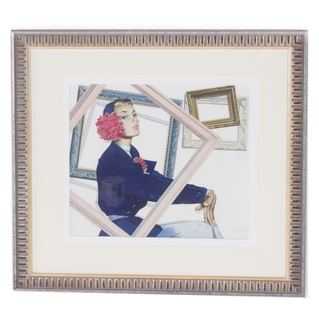 Jon Whitcomb. Beauty Framed, gouache on paper (1 of 3)