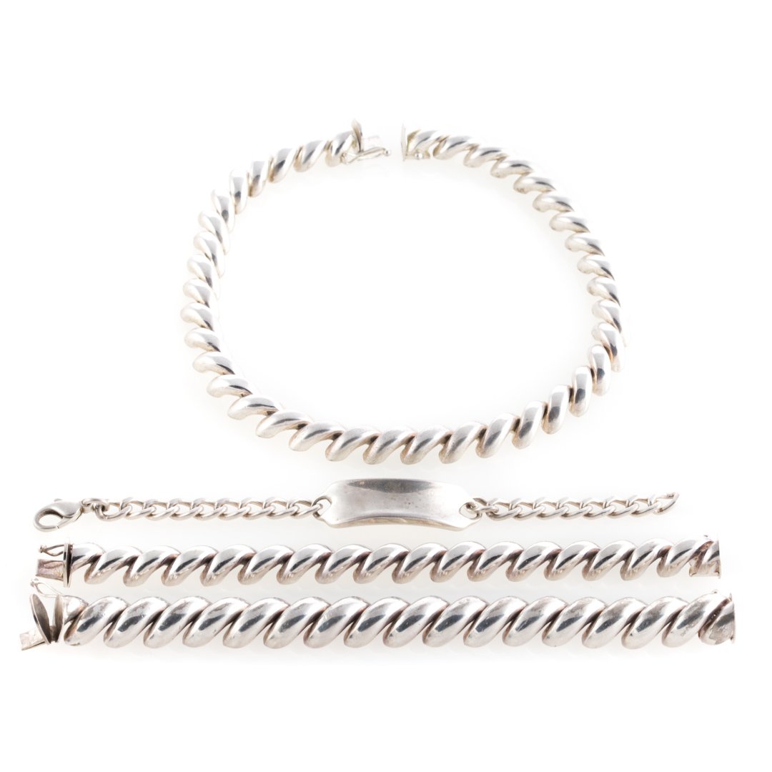 A Collection of Silver Bracelets and Necklaces (1 of 3)