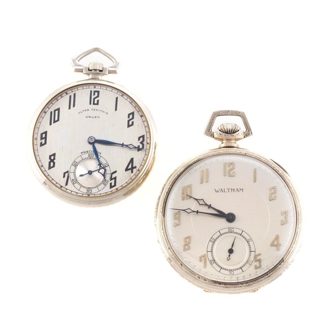 A Pair of Gold Pocket Watches by Waltham & Gruen (1 of 3)