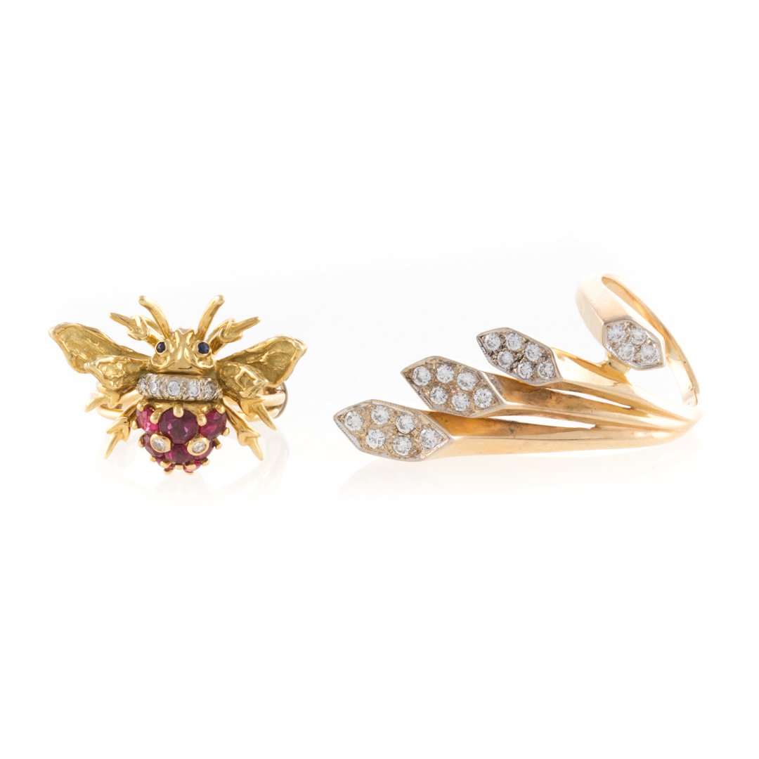 Two Lady's 14K Gold Pinky Rings (1 of 3)