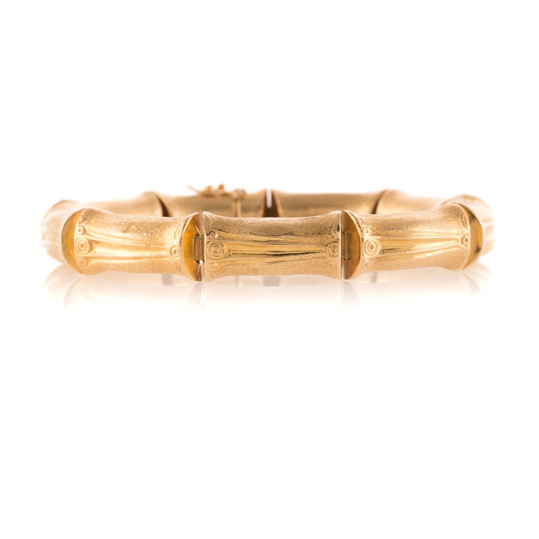 A Lady's 18K Bamboo Link Bracelet (1 of 3)