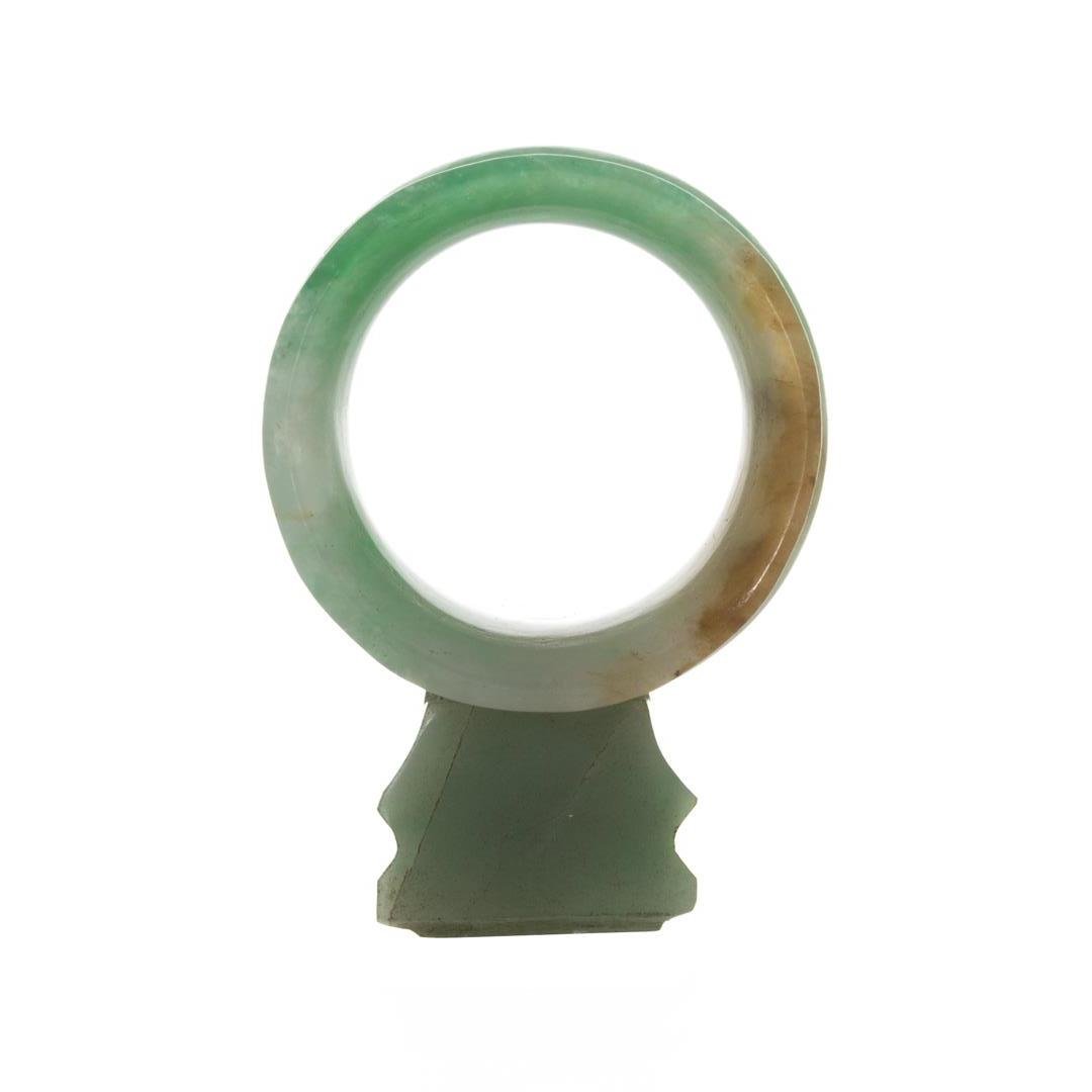 A Carved Jade Ring & Stand (1 of 3)