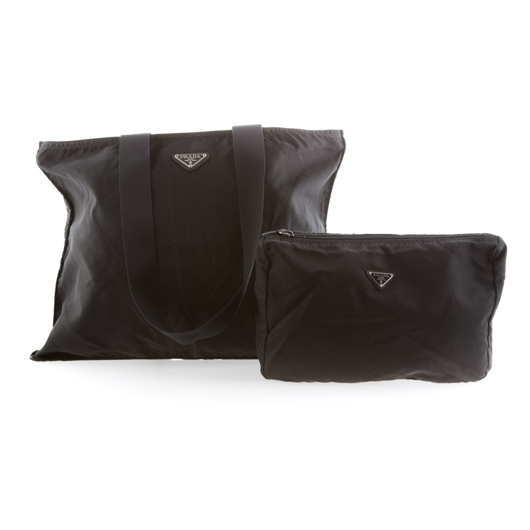 A Prada Canvas Tote & Cosmetics Bag (1 of 4)