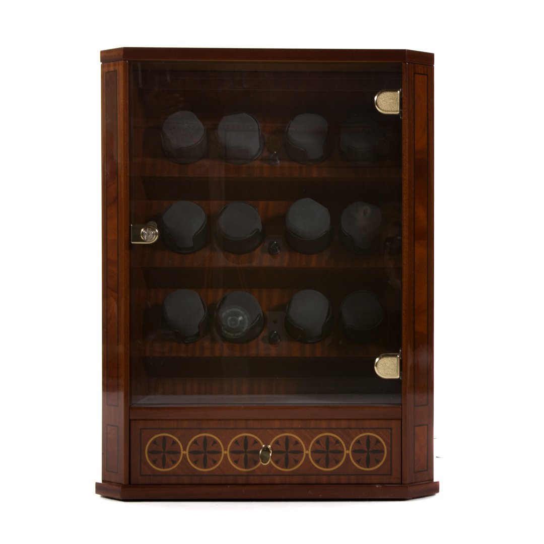 A Bergamo 12 Burl Watch Winder Display Case (1 of 6)