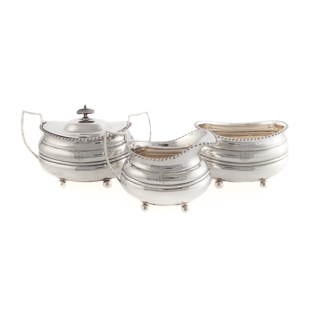 Sheffield sterling cream pitcher & sugar bowl (1 of 5)