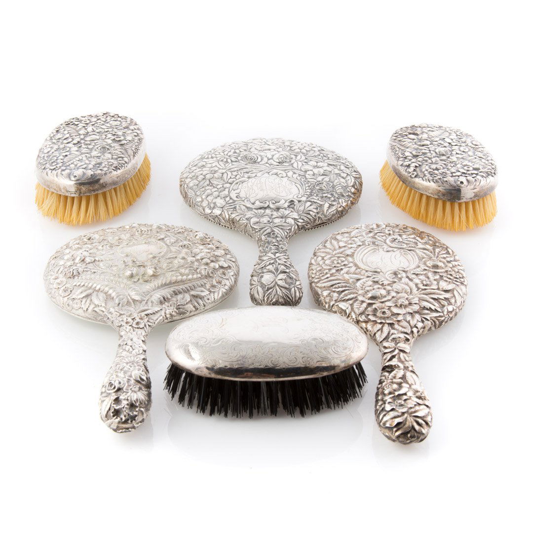 Pair of Tiffany sterling military brushes (1 of 5)