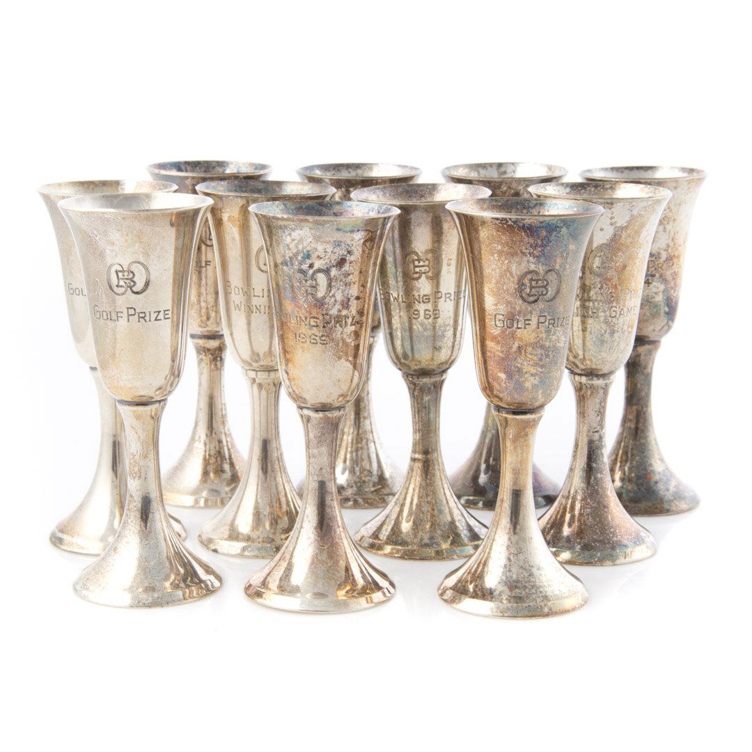 Set of 11 Stieff sterling silver cordials (1 of 5)