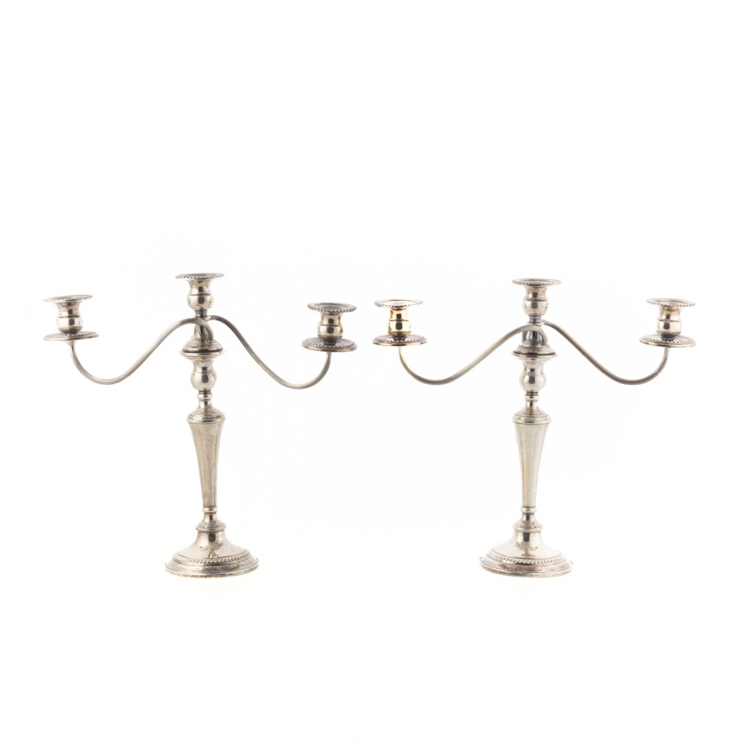 Pair of weighted sterling 3-light candelabra (1 of 3)
