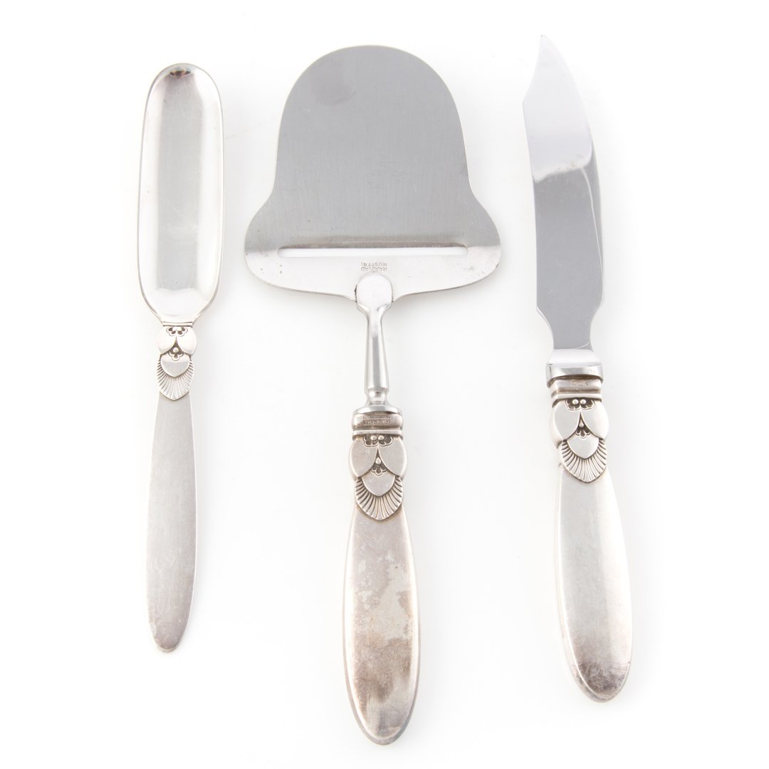 Georg Jensen "Cactus" sterling flatware 3 pcs (1 of 3)