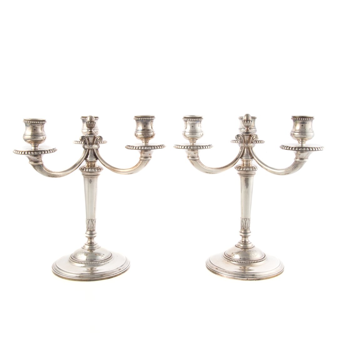 Pair of sterling 3-light candelabra by Cartier (1 of 4)