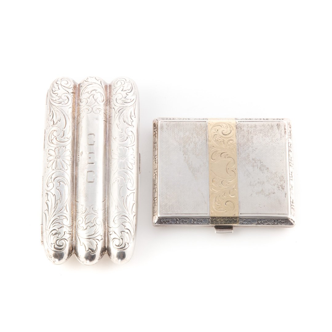 Guilloche silver cigarette case and a cigar holder (1 of 3)
