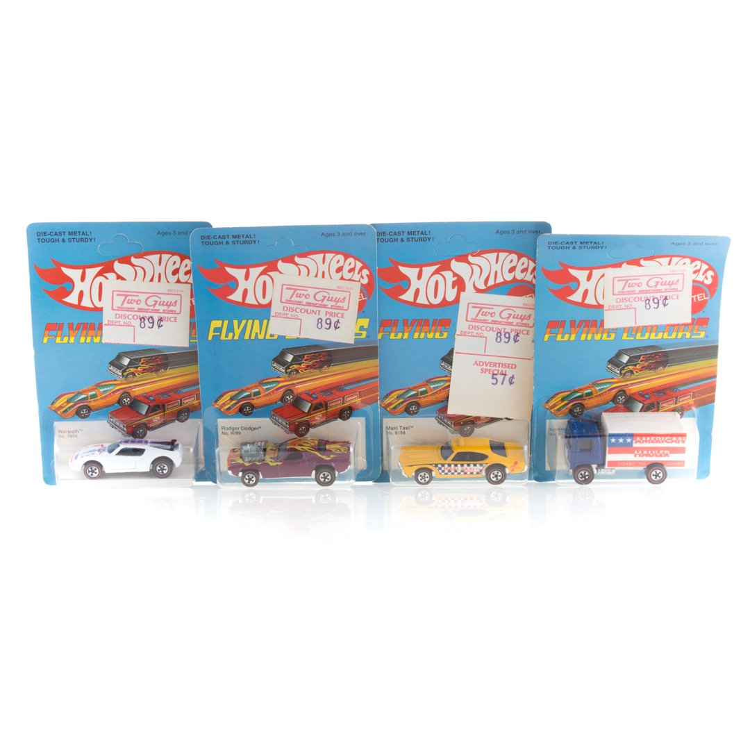 Four Hot Wheels Flying Colors Red Line vehicles (1 of 3)