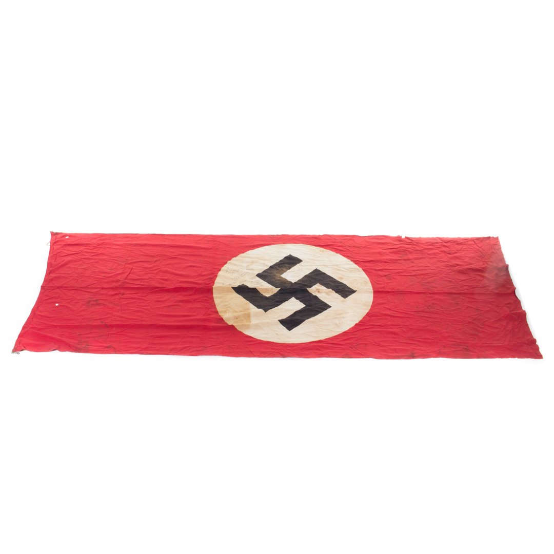 German World War II wall banner, signed (1 of 3)