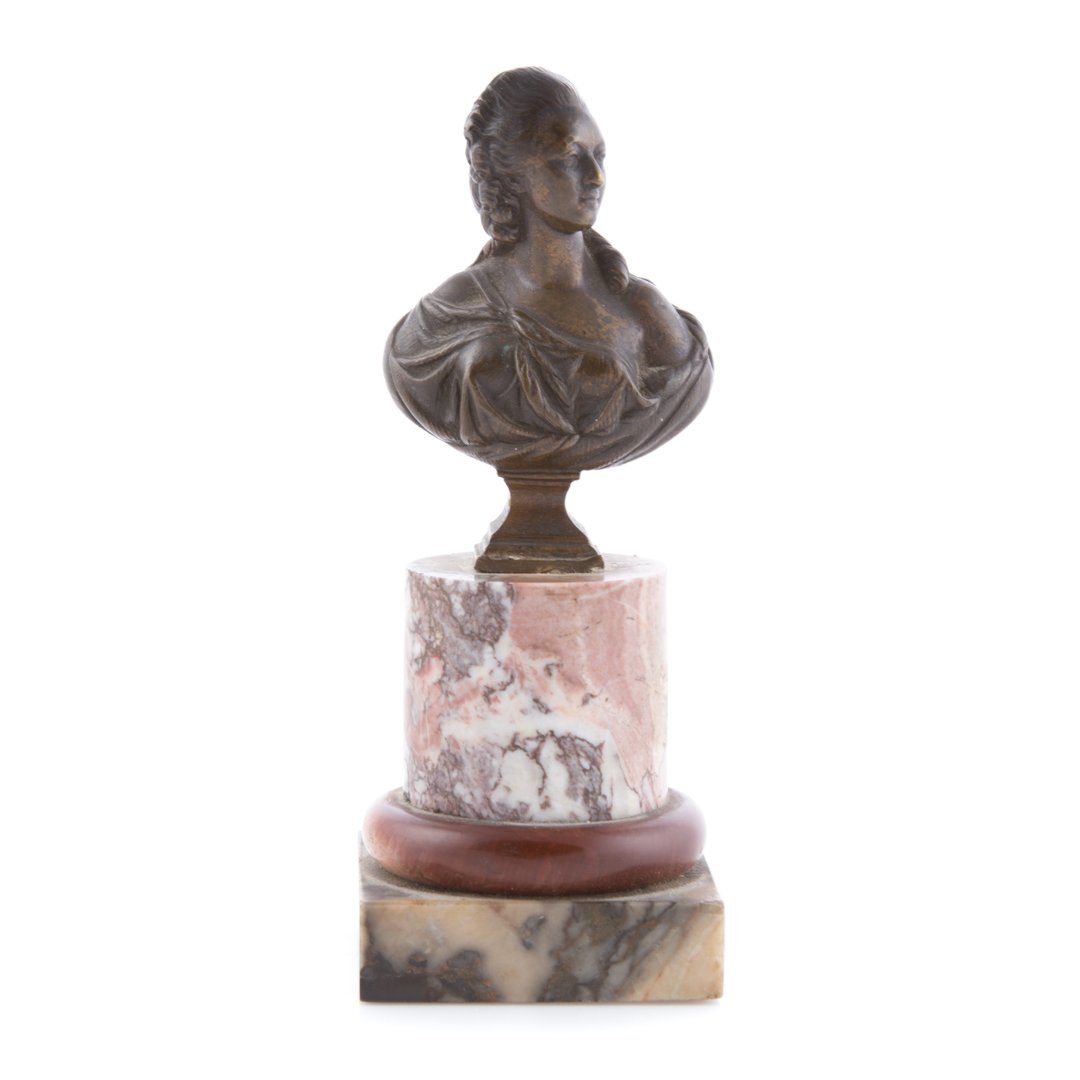 French miniature bronze bust of Marie Antoinette (1 of 5)