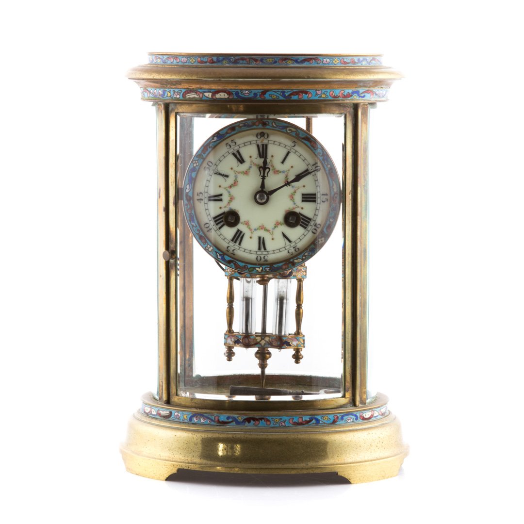 French champleve crystal regulator clock (1 of 6)