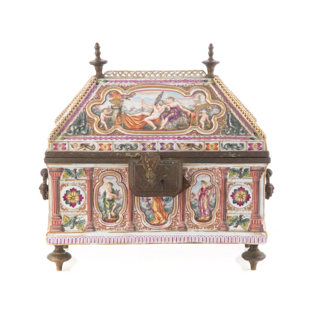 Capodimonte bronze mounted porcelain casket (1 of 6)