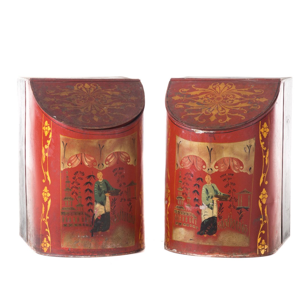 Pair of Victorian style toleware tea containers (1 of 3)