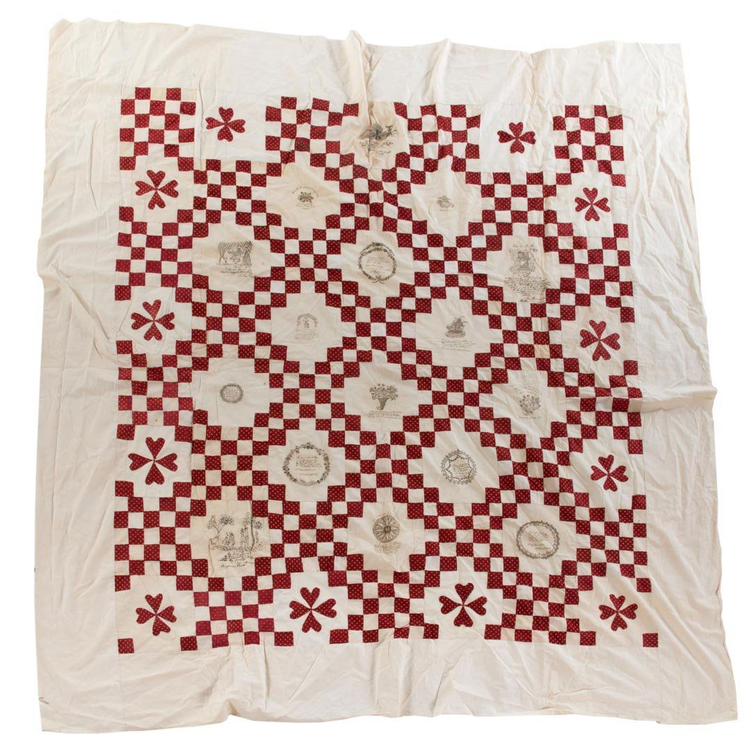 American cotton applique quilt cover (1 of 5)