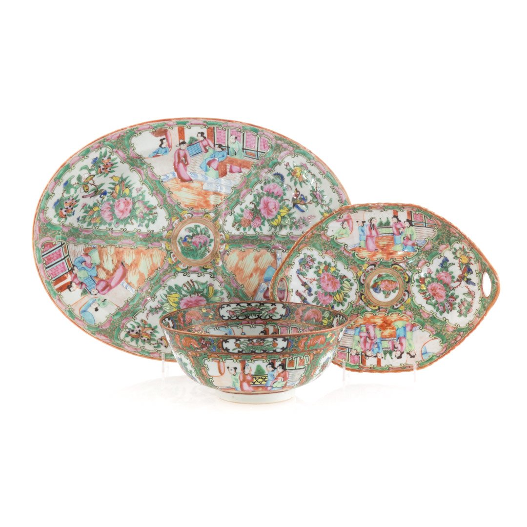 Three Chinese Export Rose Medallion articles (1 of 5)