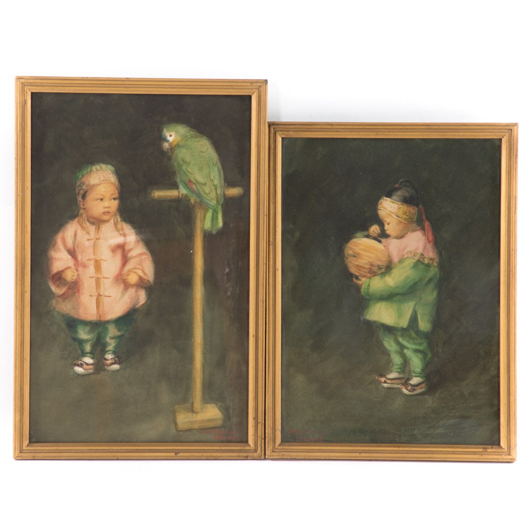 Esther Hunt. 2 wc's Chinese Girls/Parrot/Lantern (1 of 4)