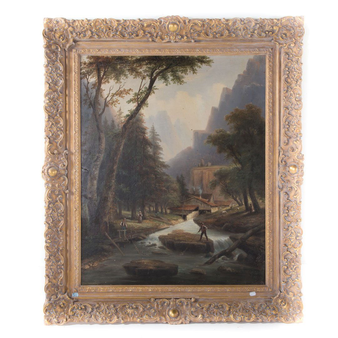 German School, 19th c. Alpine Landscape, oil (1 of 3)