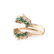 A Pair of 14K Gold Emerald and Diamond Rings - 3