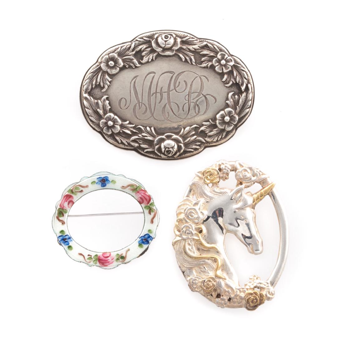 Sterling Silver Jewelry Including S. Kirk Pin (1 of 5)