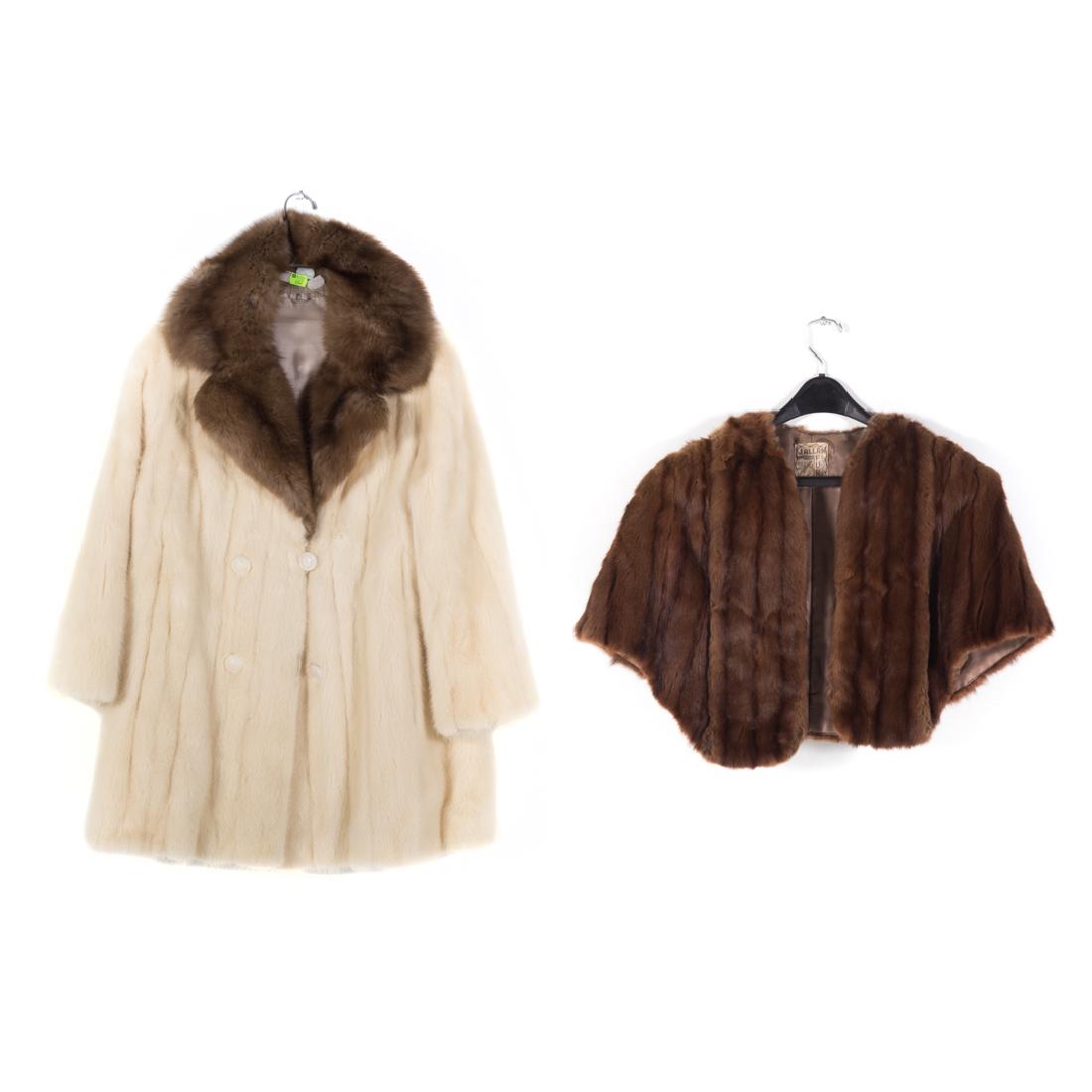 A Lady's Mink Stole and Two Tone Mink Jacket (1 of 6)
