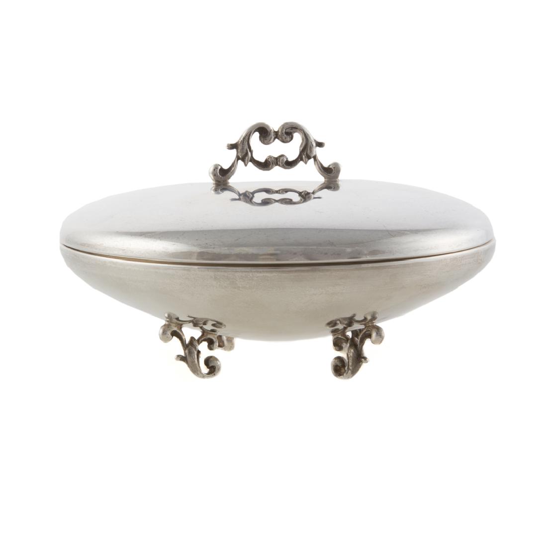 Italian sterling silver footed covered dish (1 of 3)