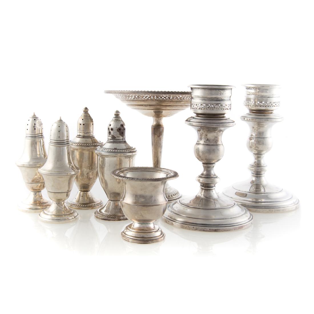 Assorted weighted sterling table items (8) (1 of 6)