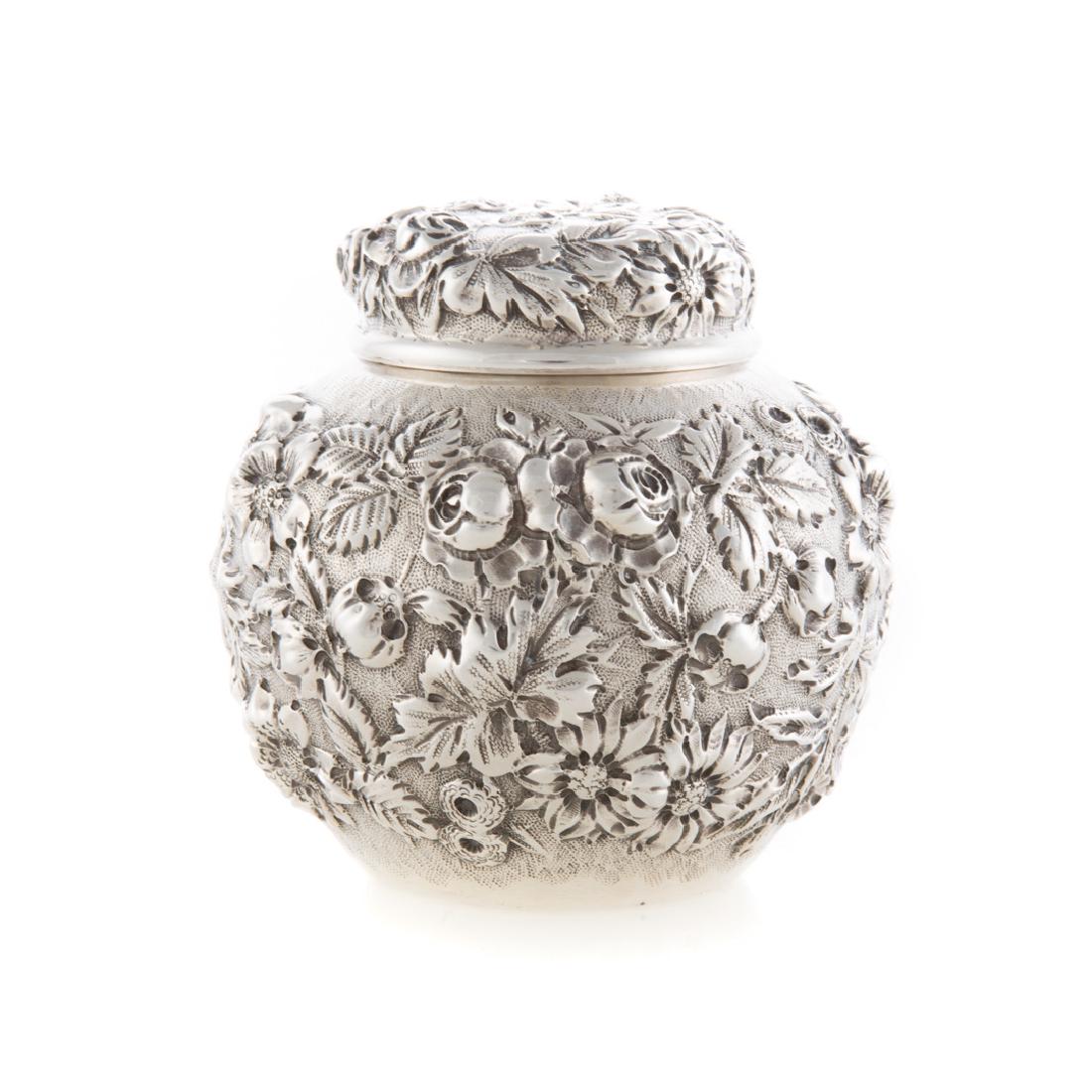 Jacobi & Jenkins repousse sterling tea caddy (1 of 3)