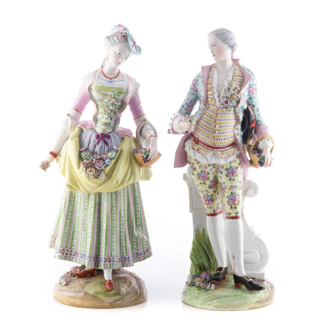 Pair German porcelain figures (1 of 3)