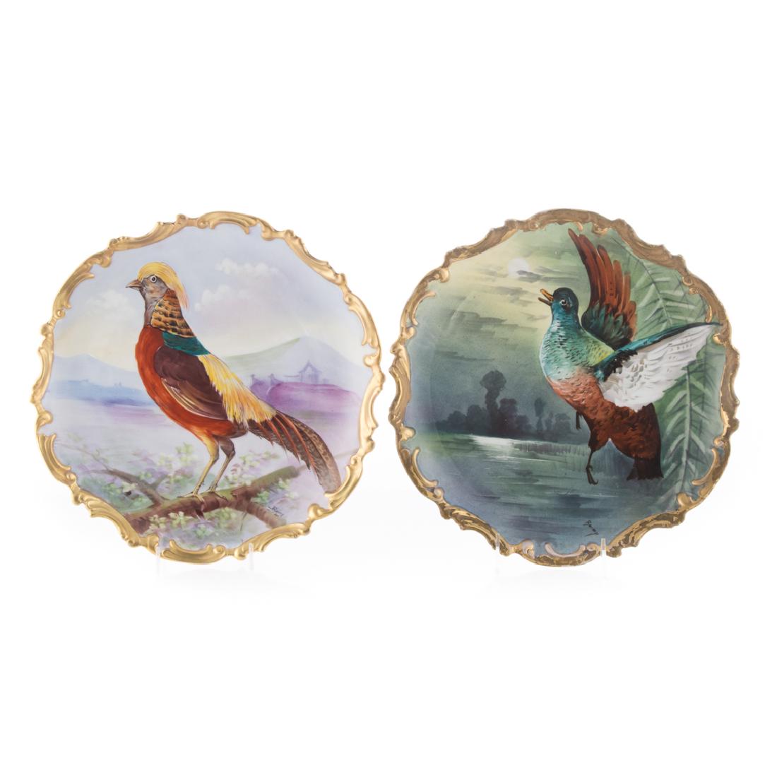 Two Limoges painted game plaques (1 of 3)