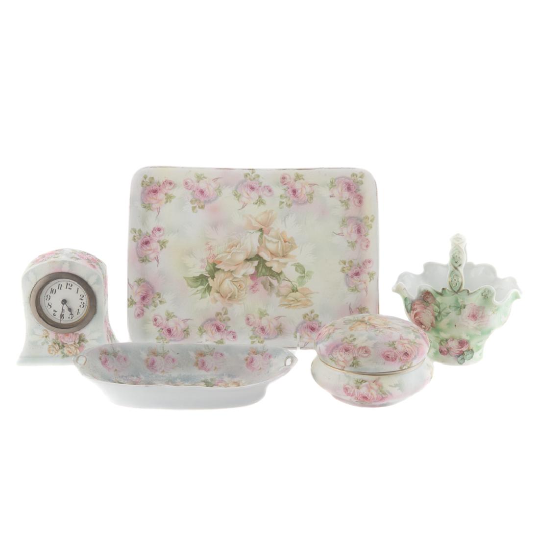 Royal Bayreuth porcelain five-piece dresser set (1 of 6)