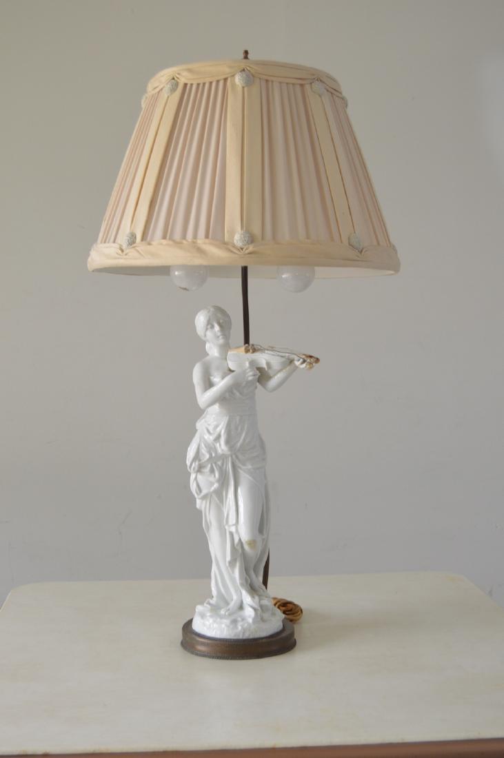 3' Tall Woman Playing Violin Lamp w/ Silk-O-Life Lamp (1 of 5)