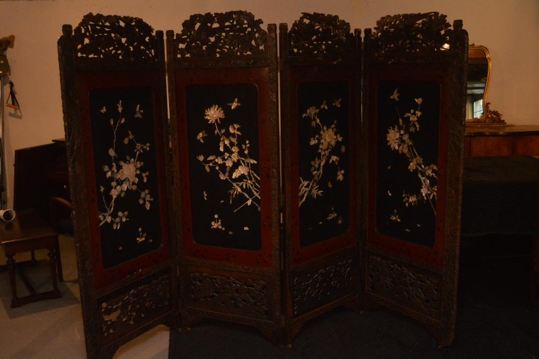 Chinese Screen Room Divider Mother of Pearl Ivory/Bone (1 of 19)