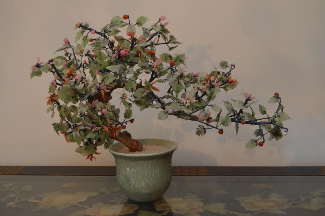 Pekin Glass Stone & Jadite/Jadeite  Bonsai Tree (1 of 6)