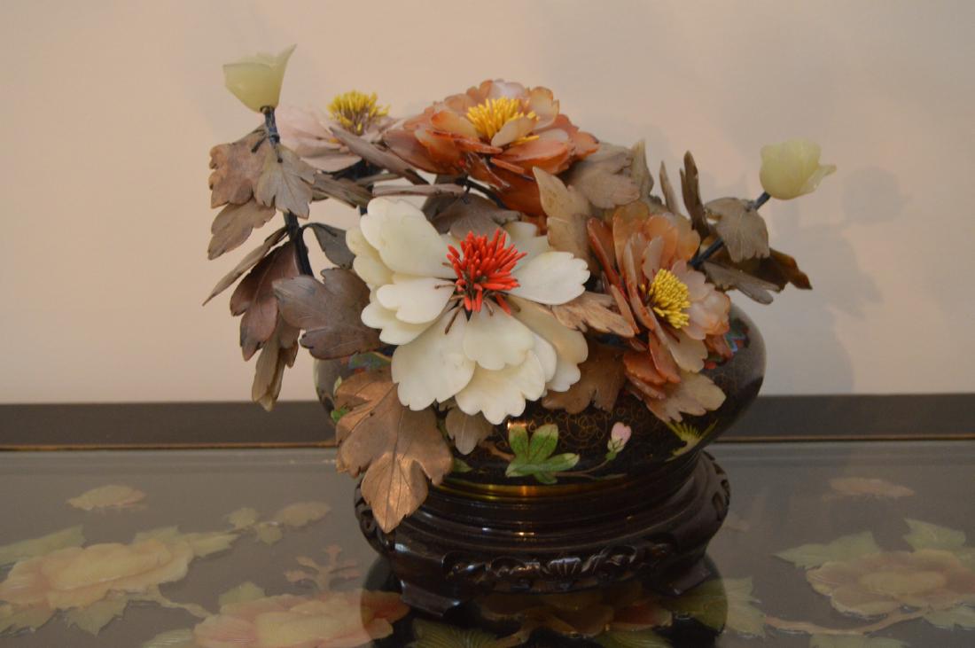 Pekin Glass Amethyst Stone Bonsai Tree CloisonnÃ© Bowl (1 of 8)