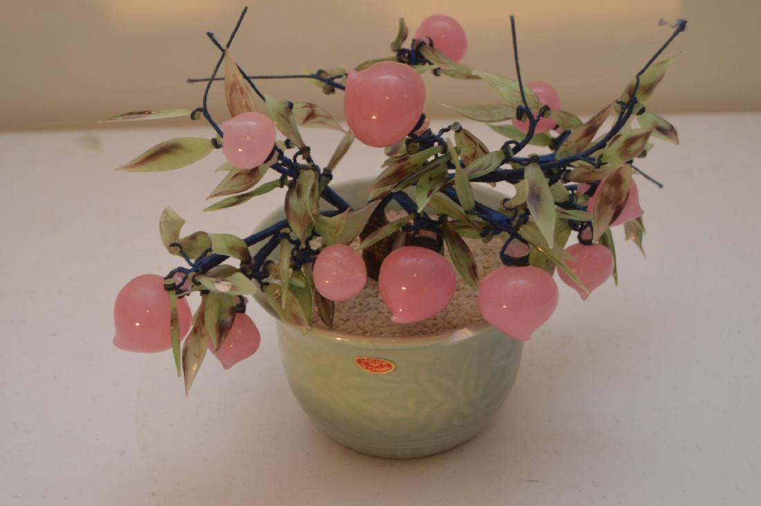 Rose Quartz Apple Blossom Tree w/Jadite/Jadeite leaves (1 of 5)