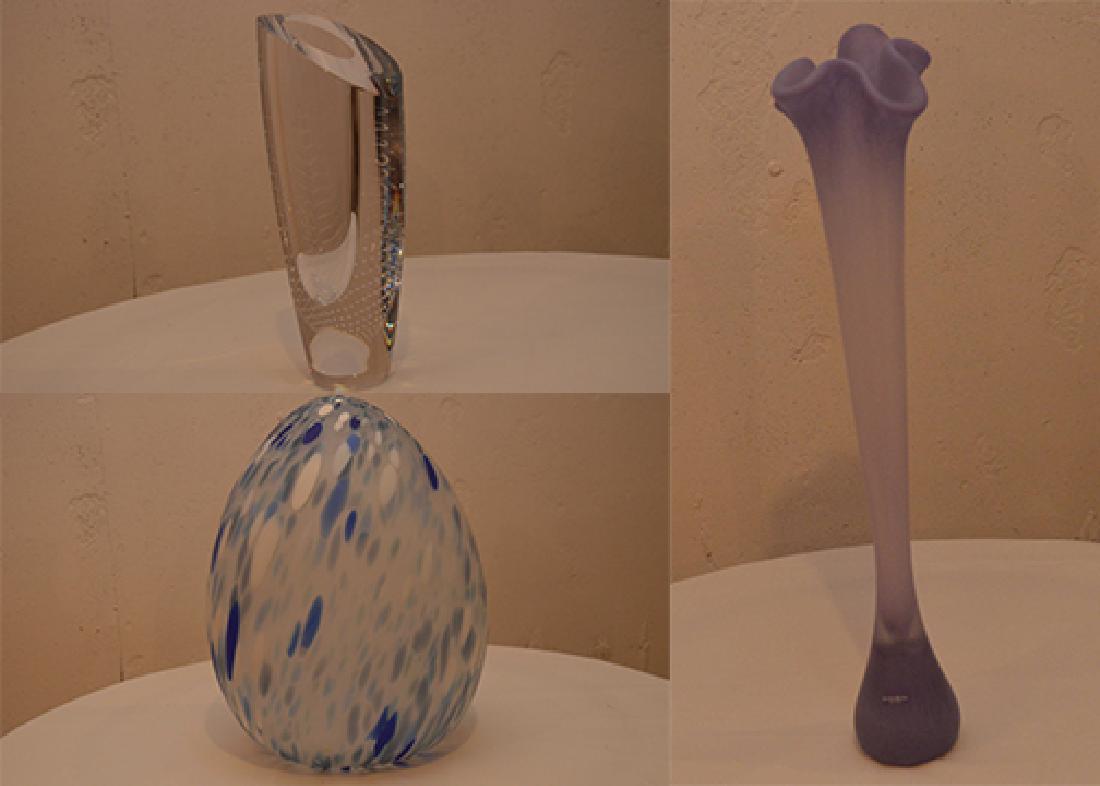 Lot of 3 Kosta Boda Crystal Vases & Art Glass Hand (1 of 12)