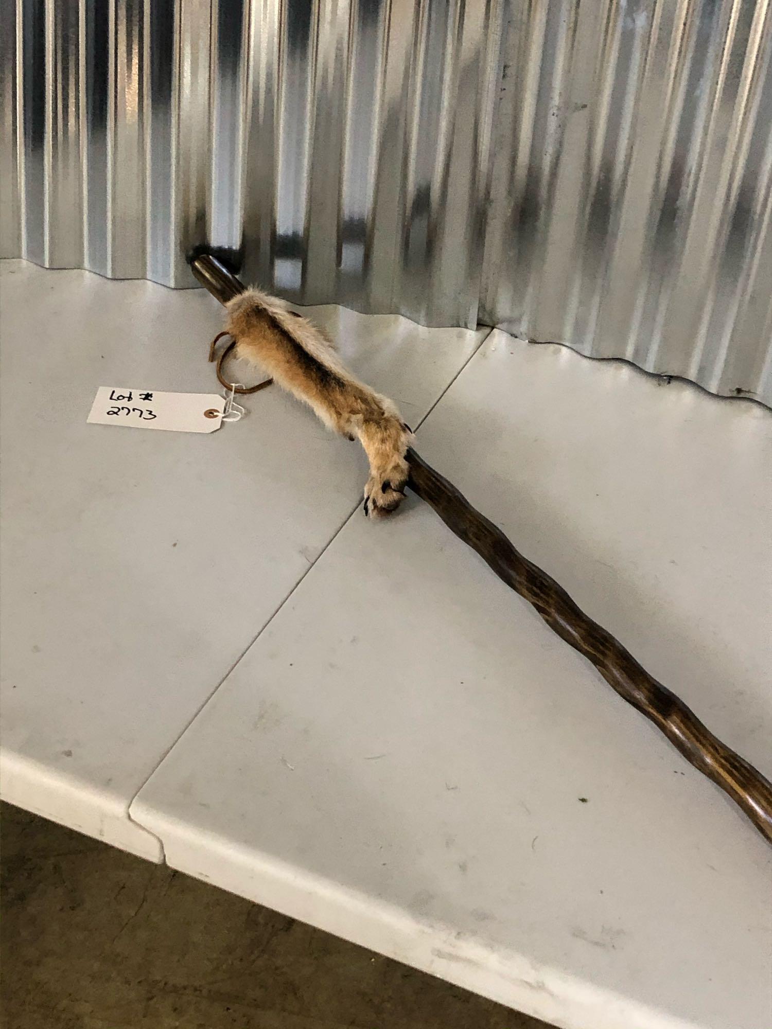 Walking stick with coyote feet: .