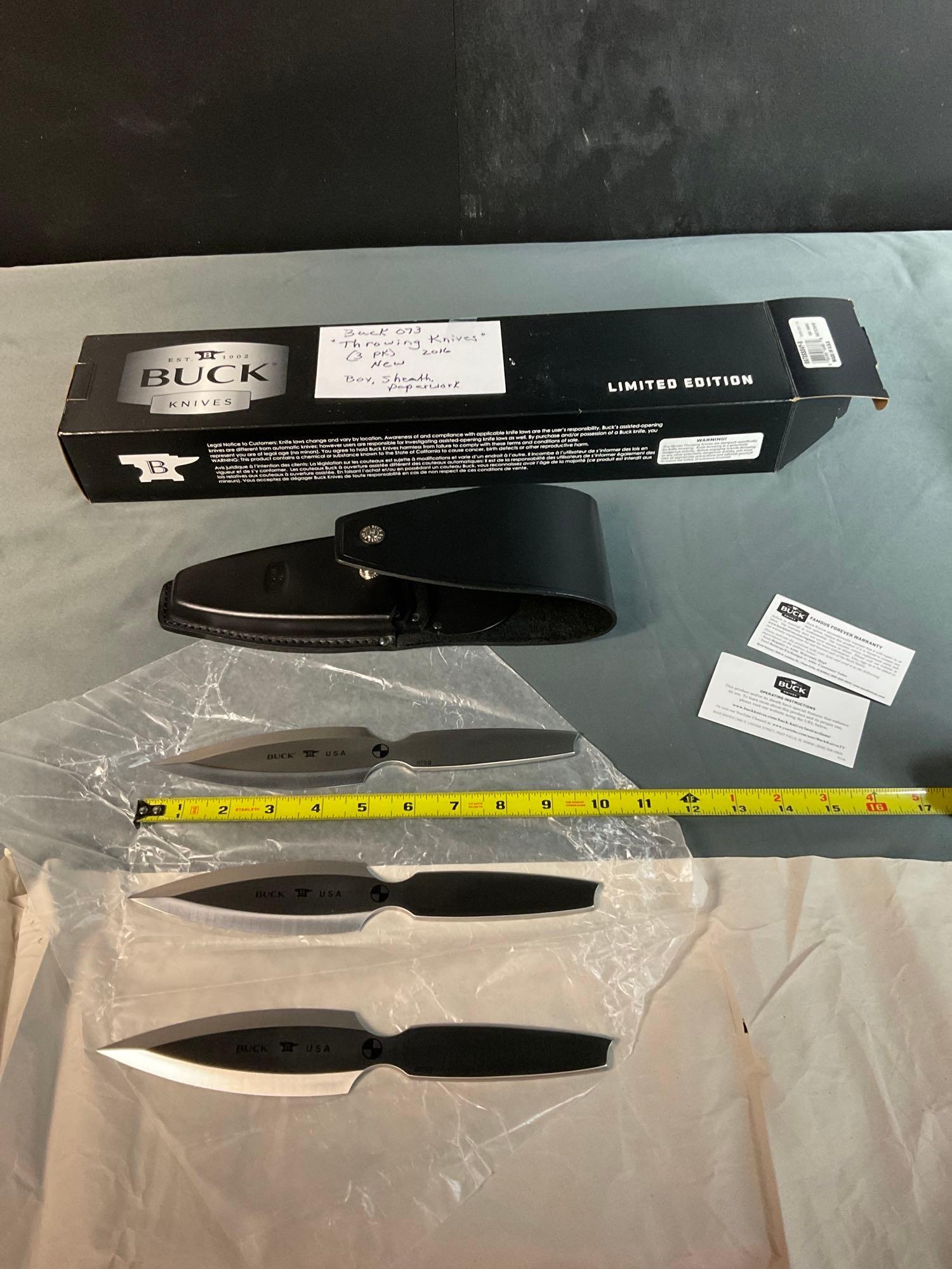 New 2016 Buck 073 3 Throwing Knives (1 of 5)