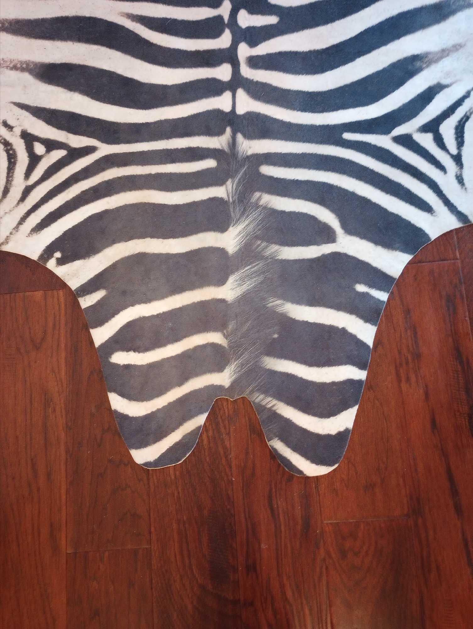 Zebra Print on Cowhide Rug (1 of 5)