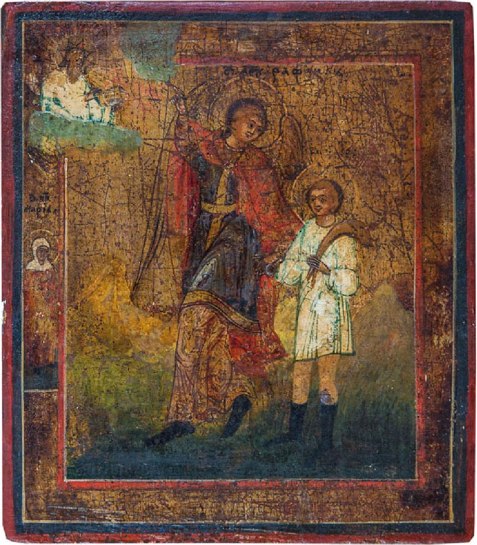 Seltene Ikone - Erzengel Raphael mit dem jungen Tobias (1 of 1)